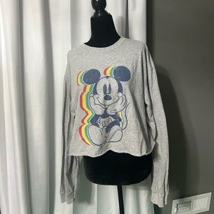 Disney Micky Mouse Long Sleeve Crop Top